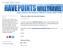 Tablet Screenshot of havepointswilltravel.com